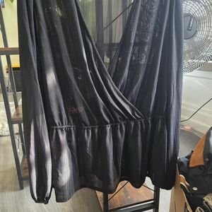 Elegant Black Sheer Blouse